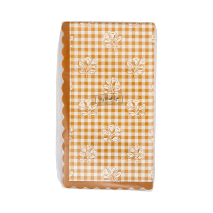 Rust Gingham Block Print Dinner Paper Napkins