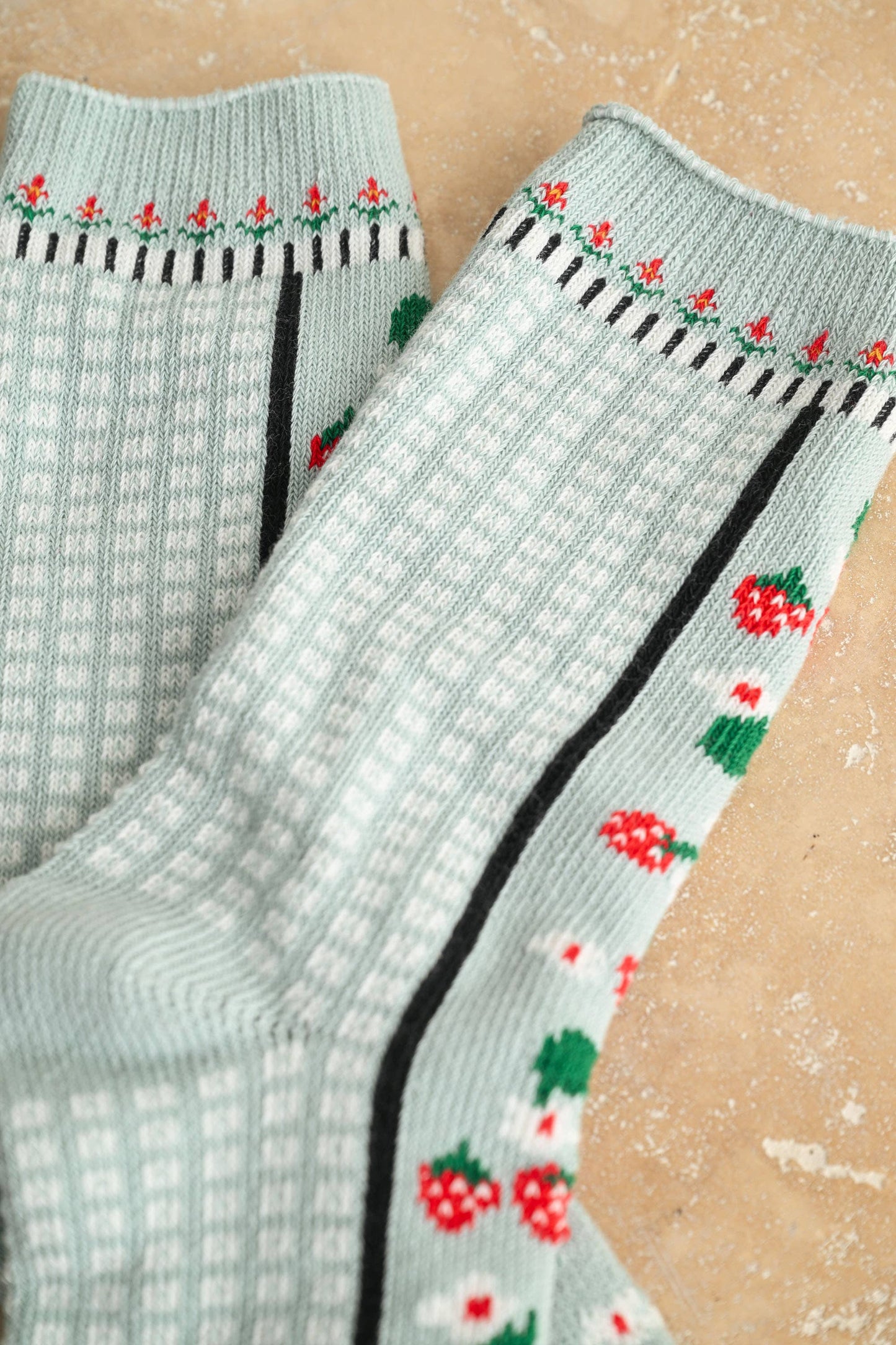 Strawberry + Sage Socks