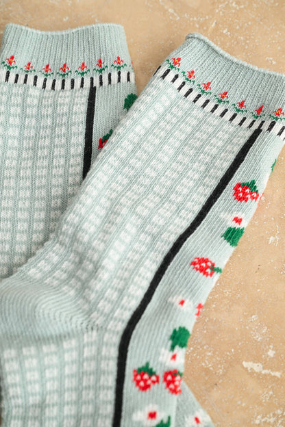 Strawberry + Sage Socks