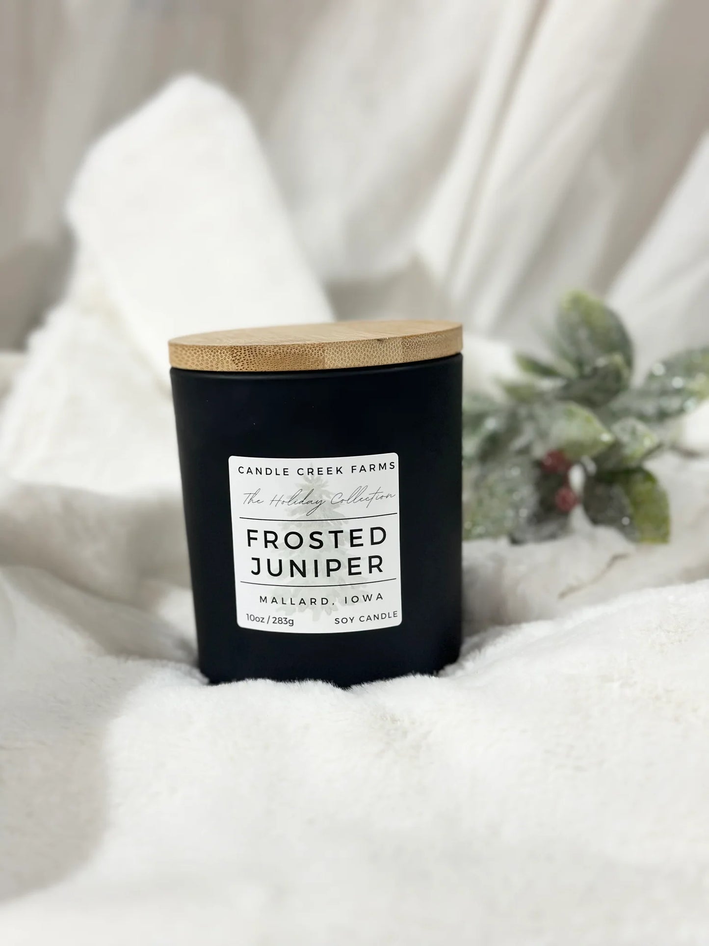 CCF Frosted Juniper Black Matte Candle 12 oz