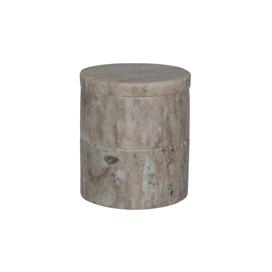 Marble Stackable Pinch Pots w/ Lid