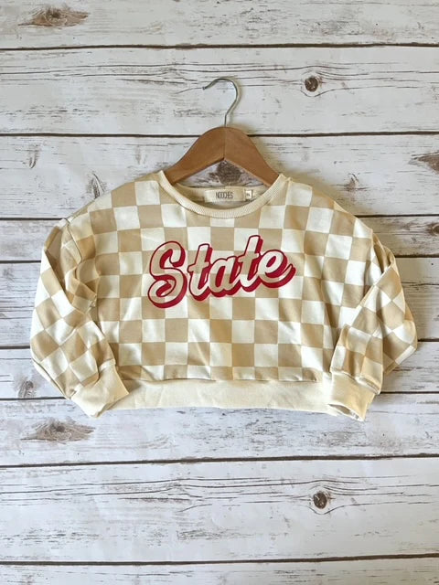 Cream Check Iowa State Pullover