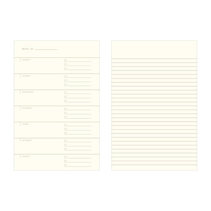 Standard Type Undated Weekly Planner Journal
