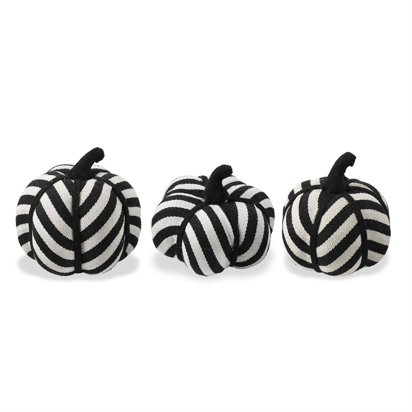 Black & White Striped Fabric Pumpkins