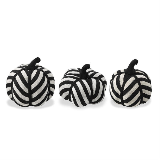 Black & White Striped Fabric Pumpkins