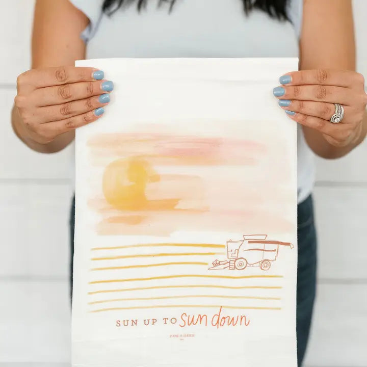 Sun Up To Sun Down - Harvest Flour Sack Towel