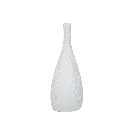 Debossed Stoneware Bisque Table Lamp
