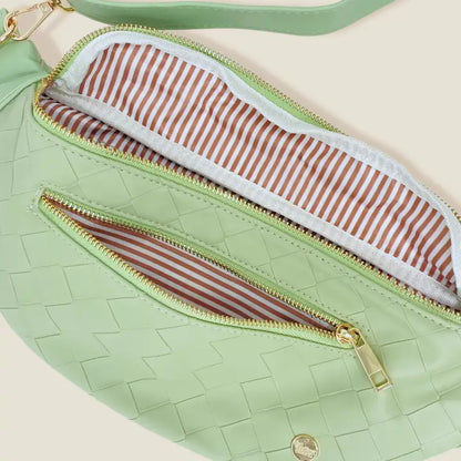 Trendy Luxe Belt Bag-Woven Sage
